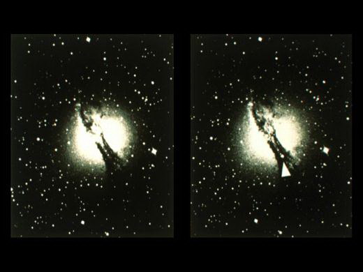 сверхновая взрывается за пылевой прослойкой в галактике центавр а